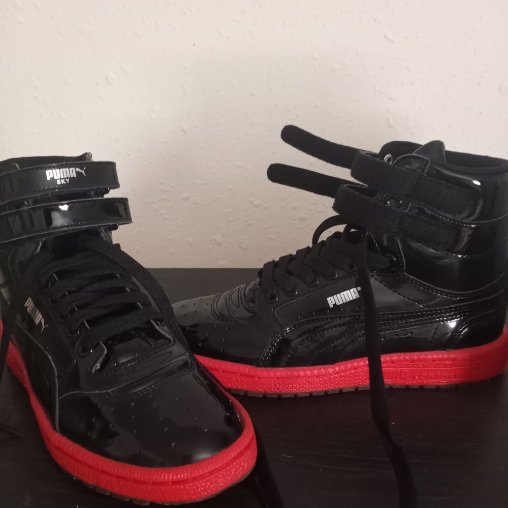 PUMA Boys Sky ll High Patent Junior Casual Sneakers